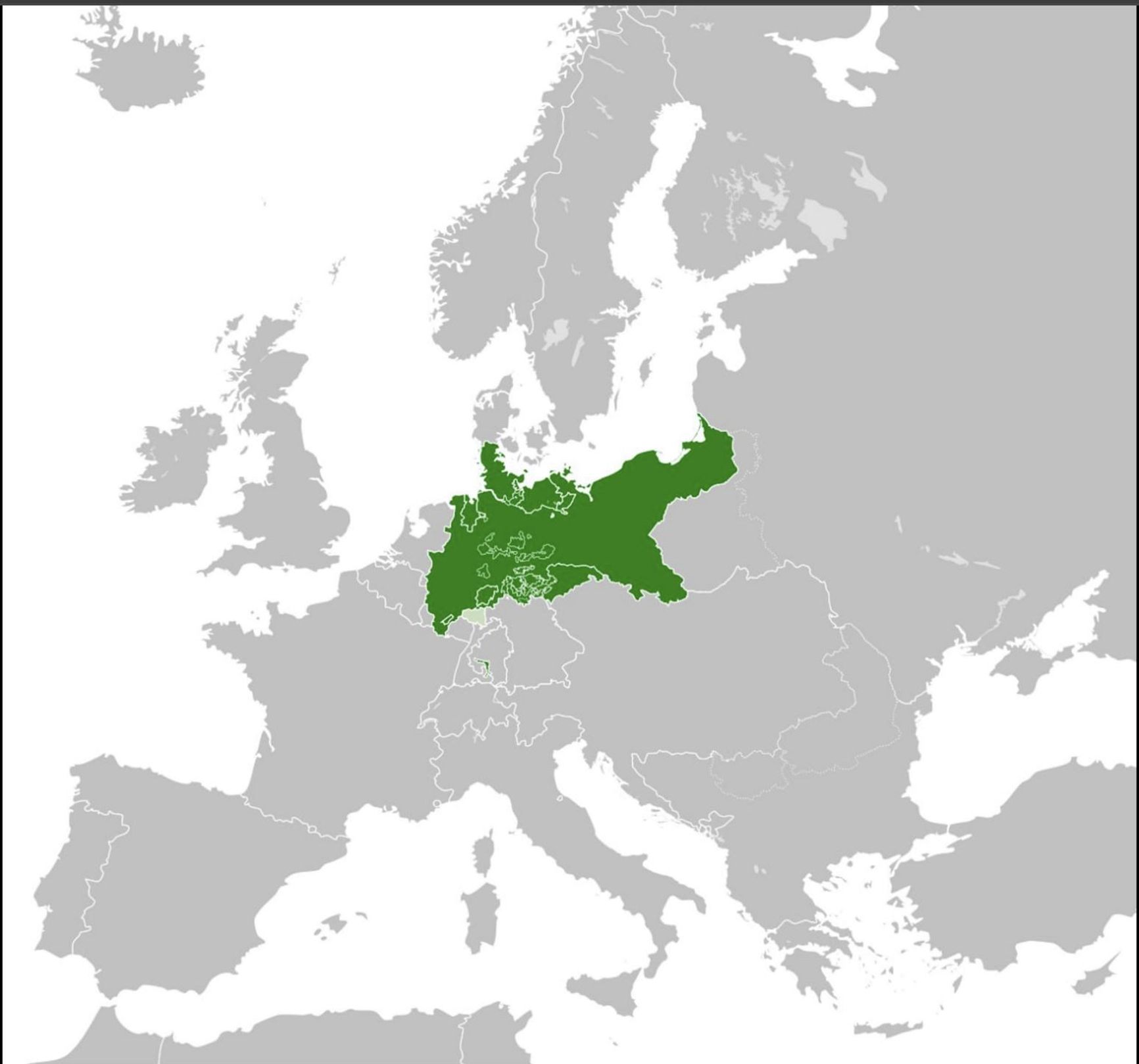 The North German Confederation on the map of Europe. At the time, very few recognized its creation as a symptom of a looming shift in the balance of power