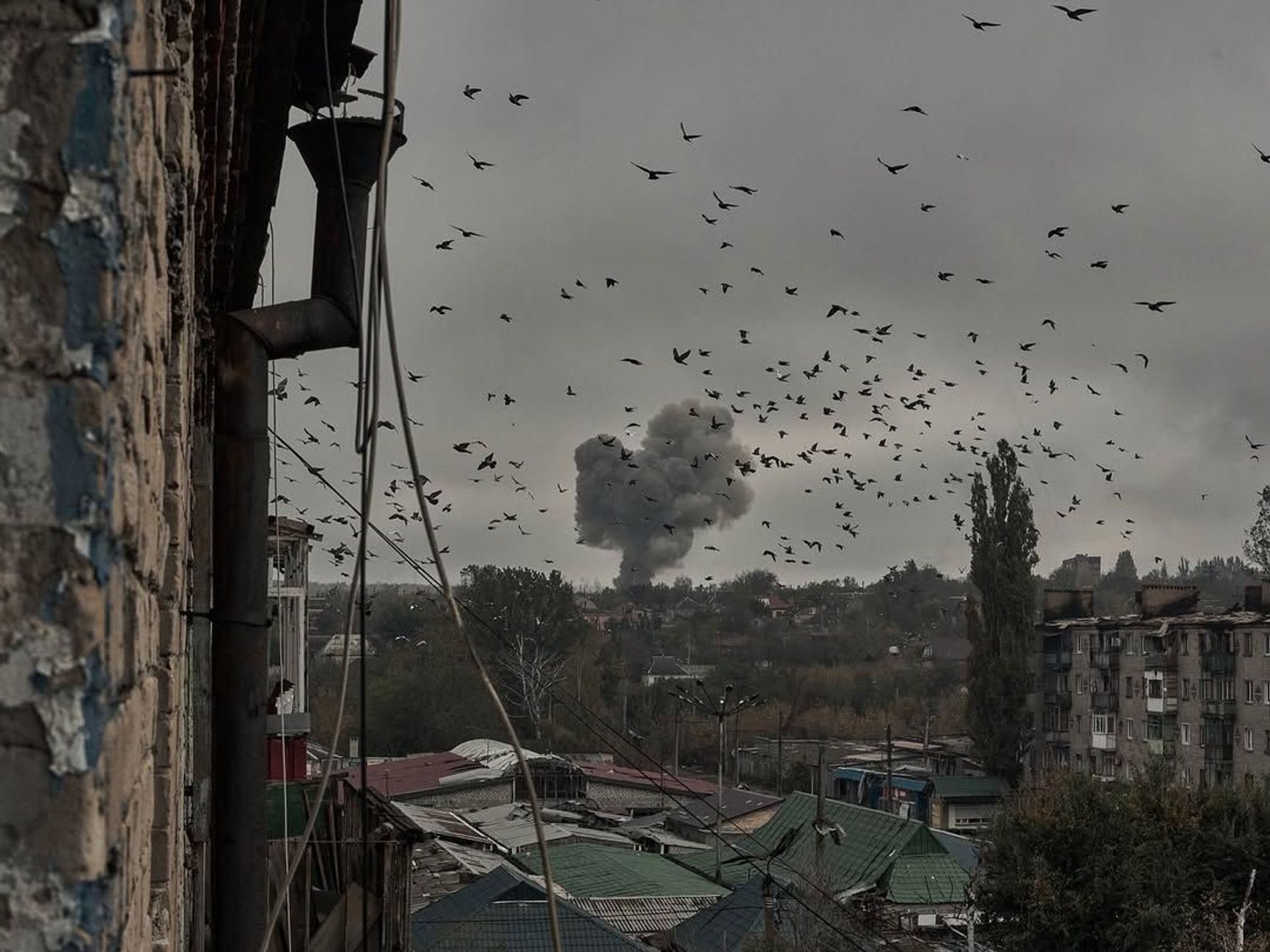 Kostiantynivka under fire.